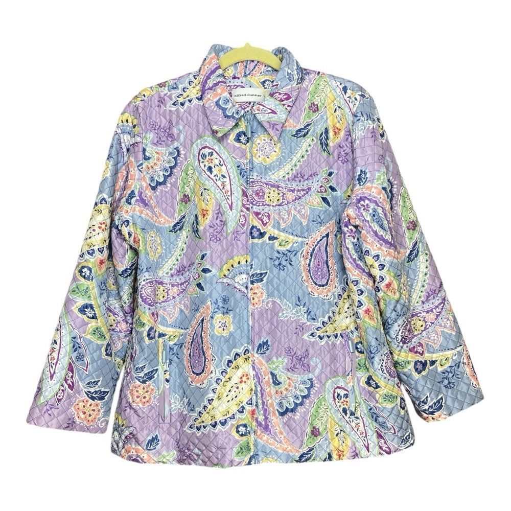 Alfred Dunner multicolored quilted parsley jacket size 16